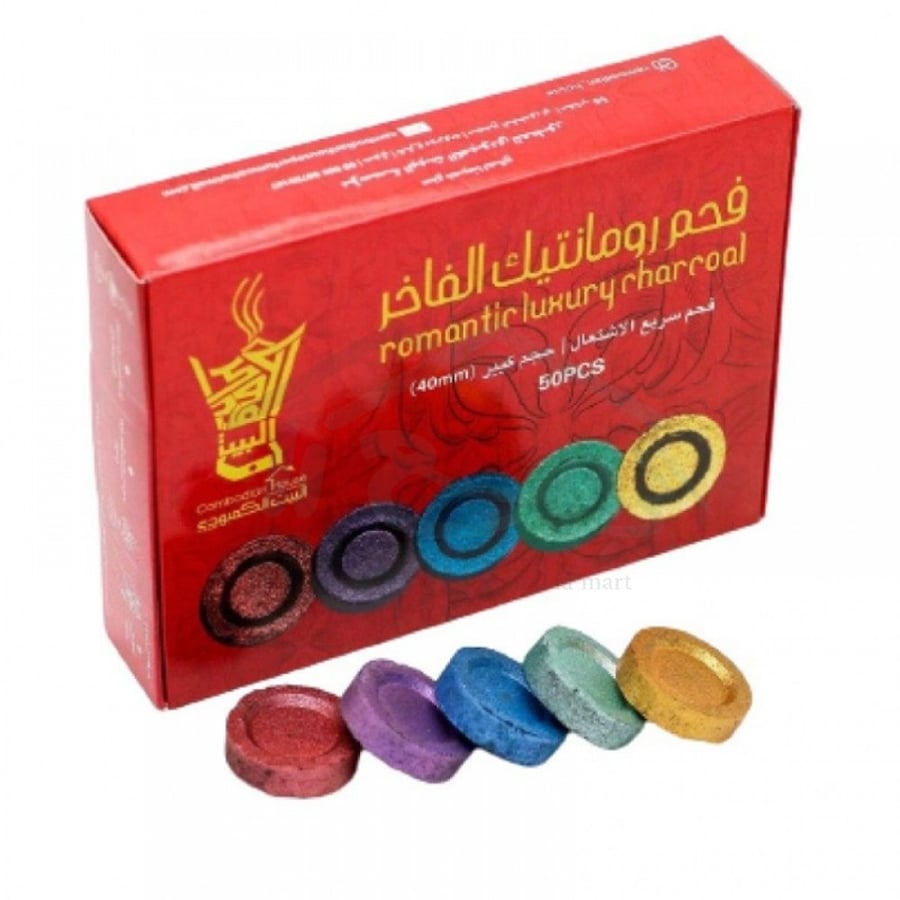 فحم ملون رومانتيك 50حبه