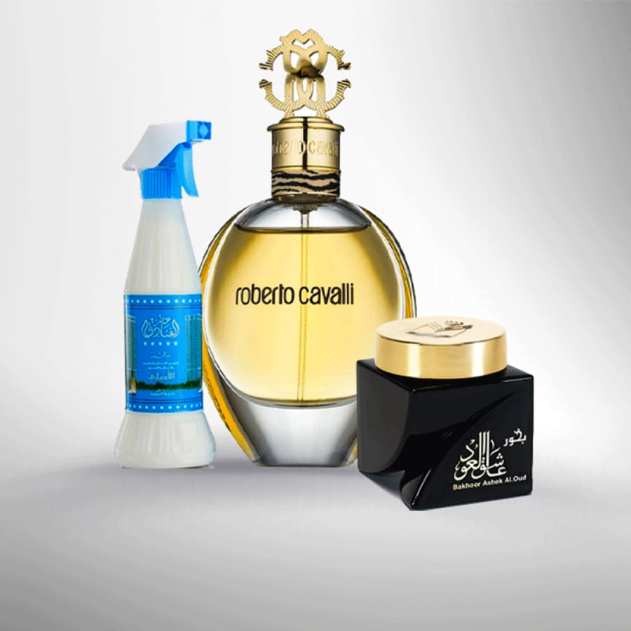 روبرتو كفالي اودي بارفيوم 75 مل مع بخور عاشق العود ومعطر مفارش مذهله