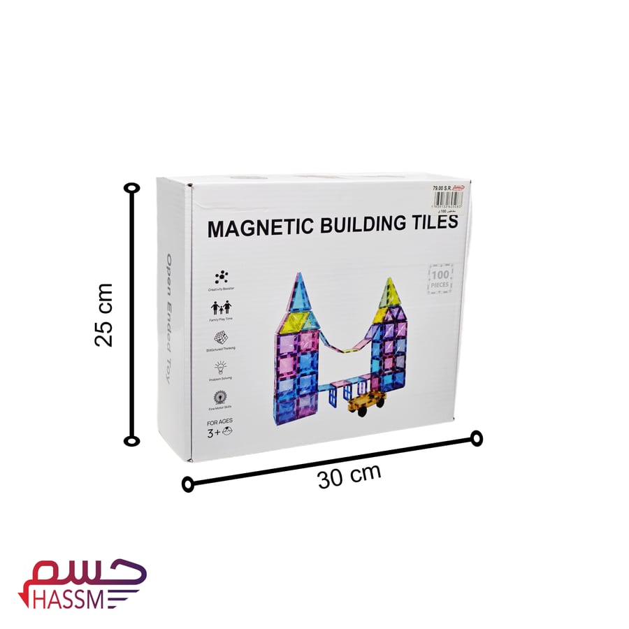 مكعبات مغناطيس 100 قطعة شفافة