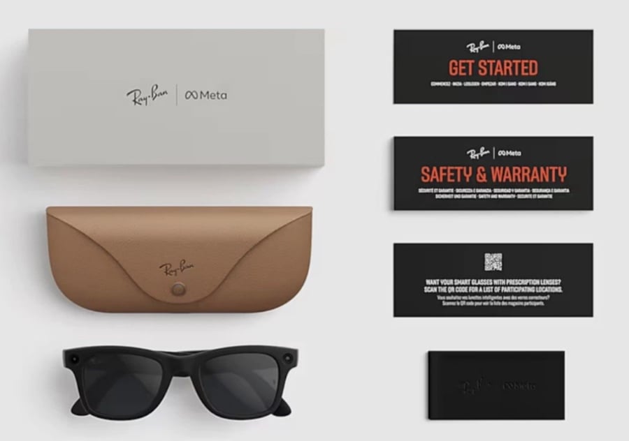 نظارة راي بان ميتا الجيل الثاني - Ray-Ban Meta Wayfarer Gen 2 - إطار أسود بعدسة متغيرة اللون - - مقاس 53 (طلب مسبق)