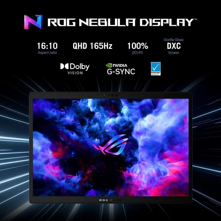 لابتوب العاب اسوس روج فلو Z13 (2023) بشاشة 13.4 انش نيبولا 16:10 QHD 165Hz جيفورس RTX 4050 انتل كور i9-13900H 16GB LPDDR5 1TB منفذ PCIe SSD واي فاي 6E ويندوز 11 GZ301VU-DS94 (بدون كرتون )، اسود