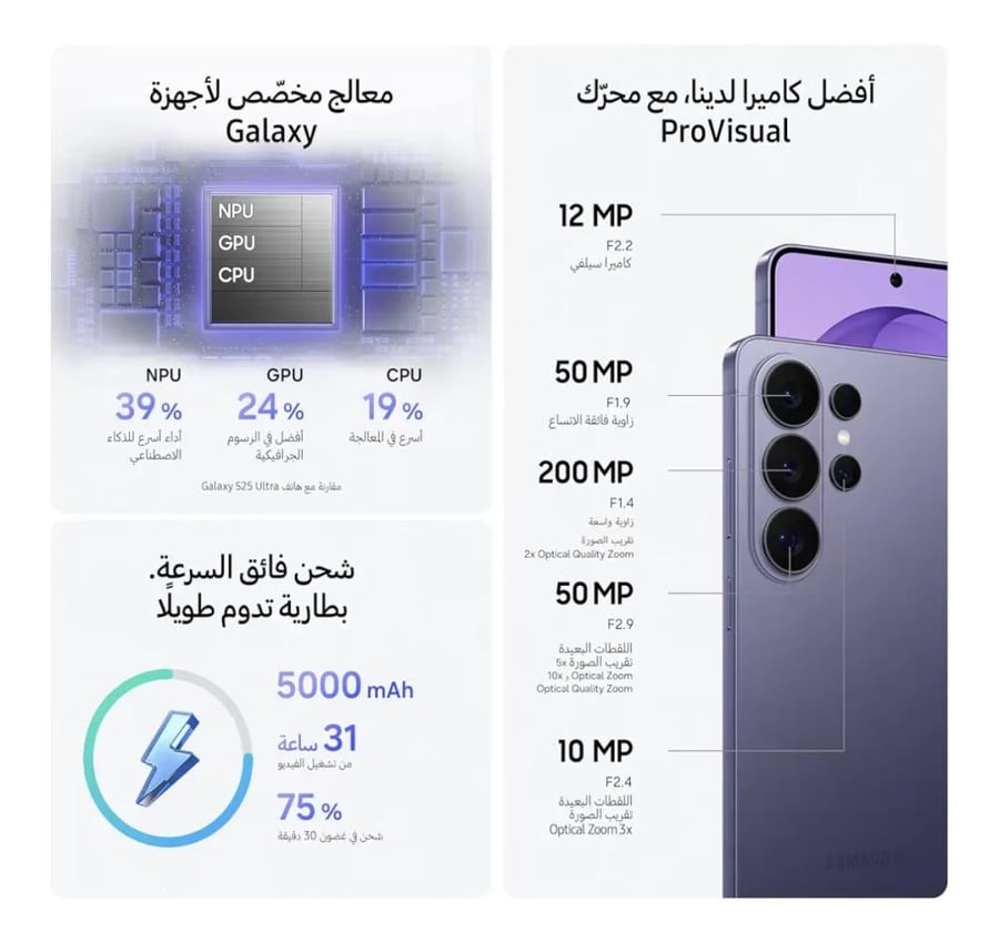 جوال سامسونج جالكسي S26 الترا - 512GB/12GB وردي - صورة 2