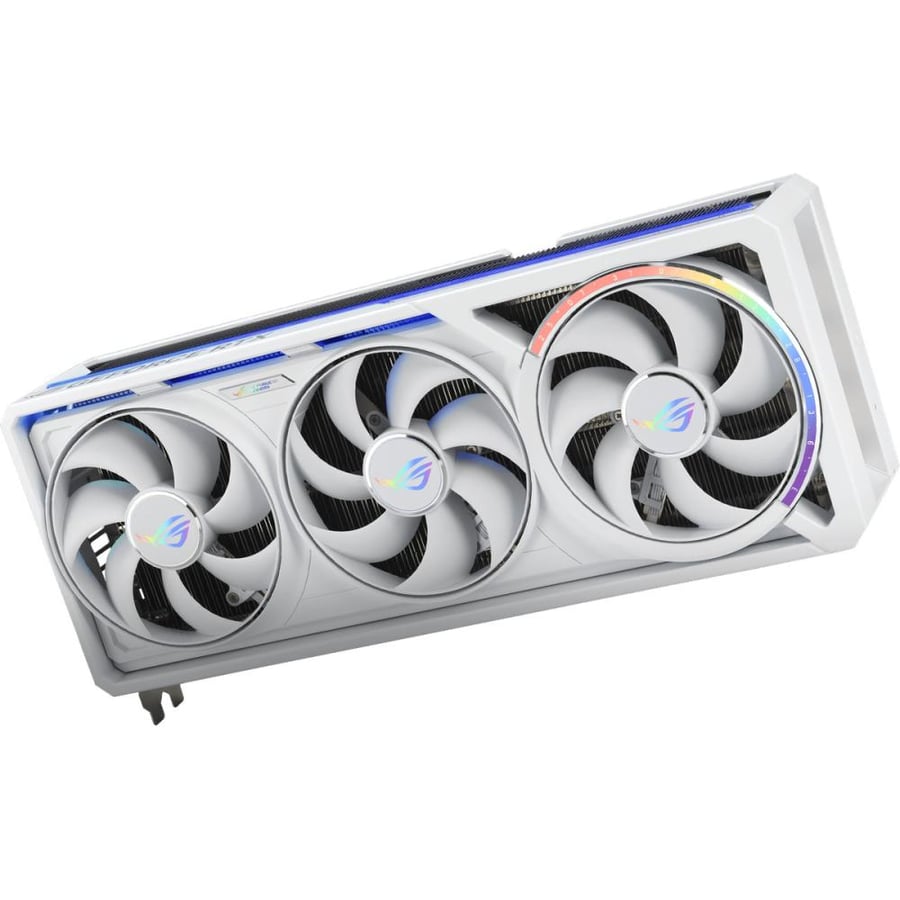 ROG Astral RTX 5080 White بزاوية - تبريد رباعي المراوح