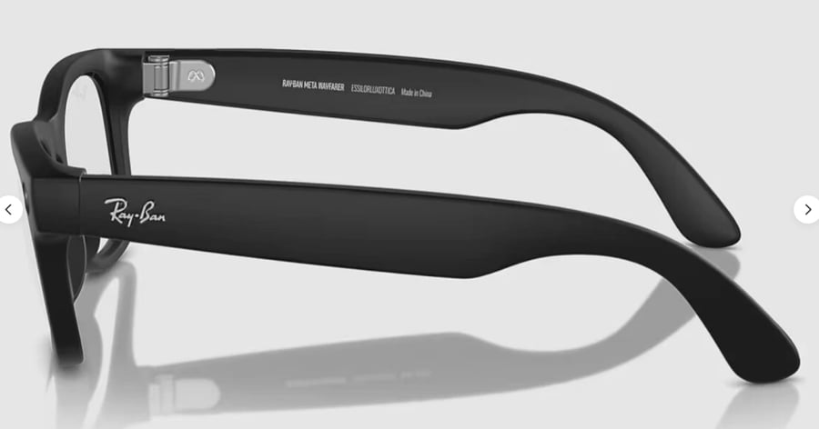 نظارة راي بان ميتا الجيل الثاني - Ray-Ban Meta Wayfarer Gen 2 - إطار أسود بعدسة متغيرة اللون - - مقاس 53 (طلب مسبق)