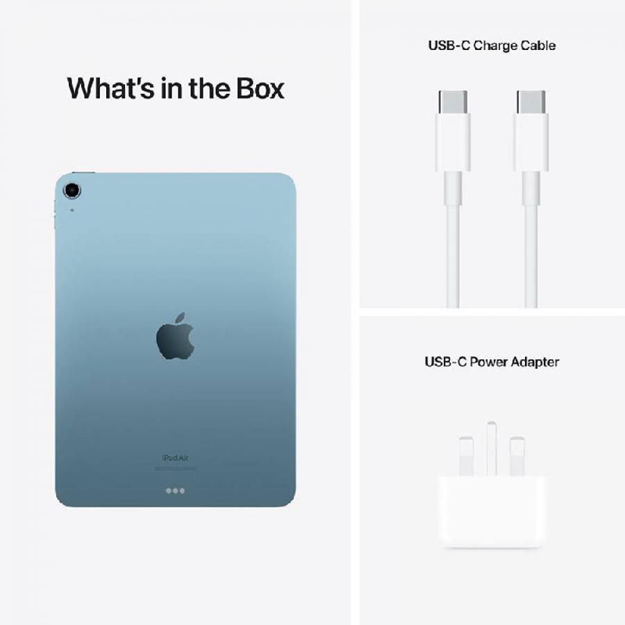جهاز لوحي ابل ايباد اير 5 موديل 2022 - Apple iPad Air 5 (M1, 2022) - 64GB واي فاي + شريحة ازرق سماوي