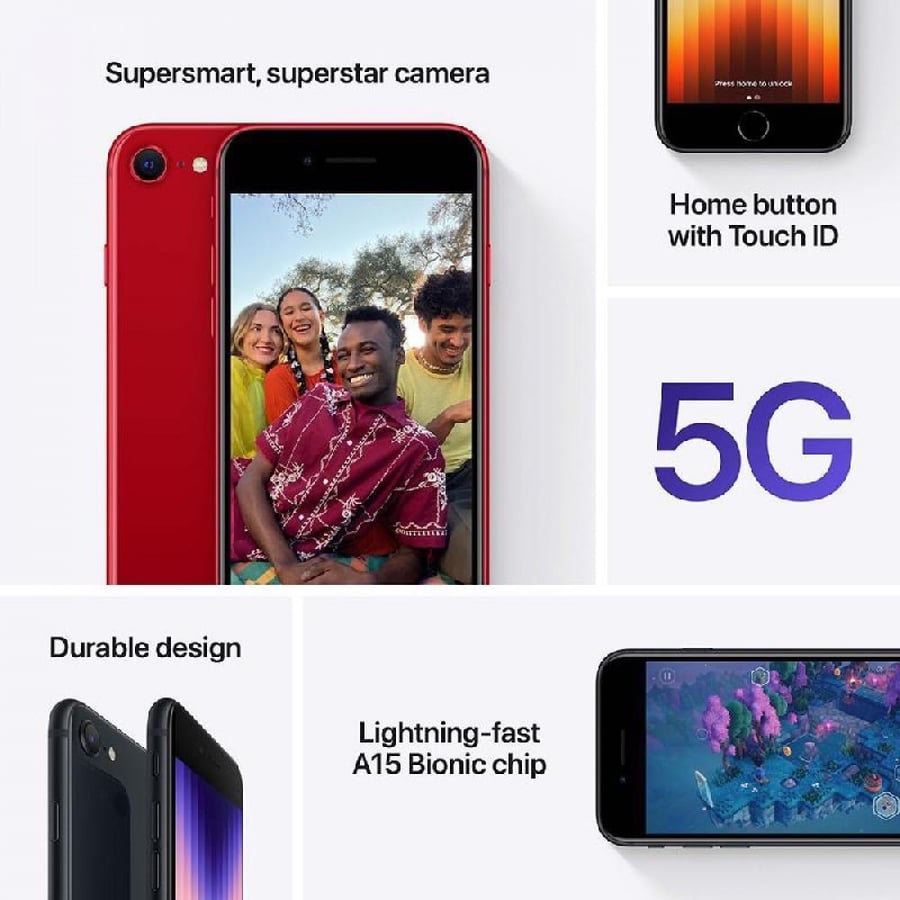 جوال ابل ايفون SE الجيل الثالث - 64GB سماء الليل - صورة 2
