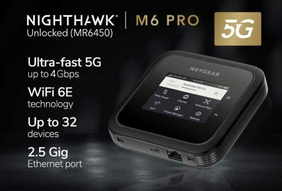 نت جير ام 6 برو 5G  , واي فاي 6E , ايثرنت حتى 2.5 جيجا بت ,  يدعم جميع الشبكات , النسخة الأروبية