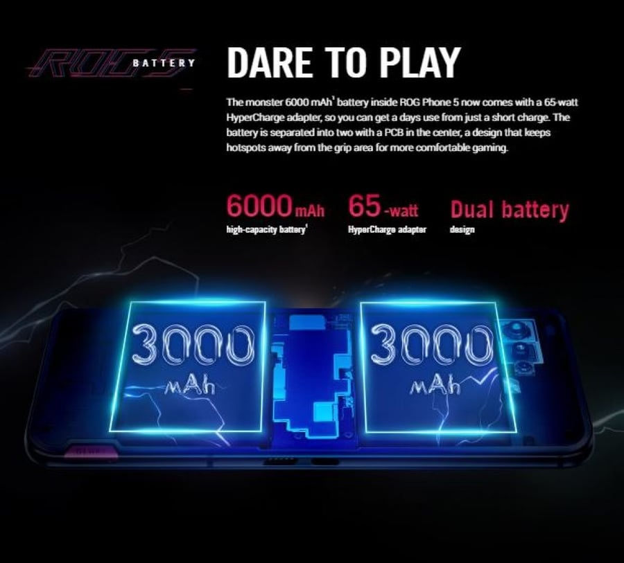 اسوس روق فون 5 اس  ( نسخة تينسنت ) ( 128 حيحا , 12 جيجا رام ) 5G, اللون اسود