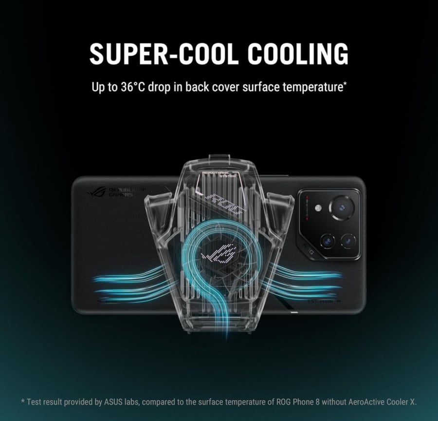 مروحة تبريد  اسوس روق فون 8 و 8 برو Asus AeroActive Cooler x