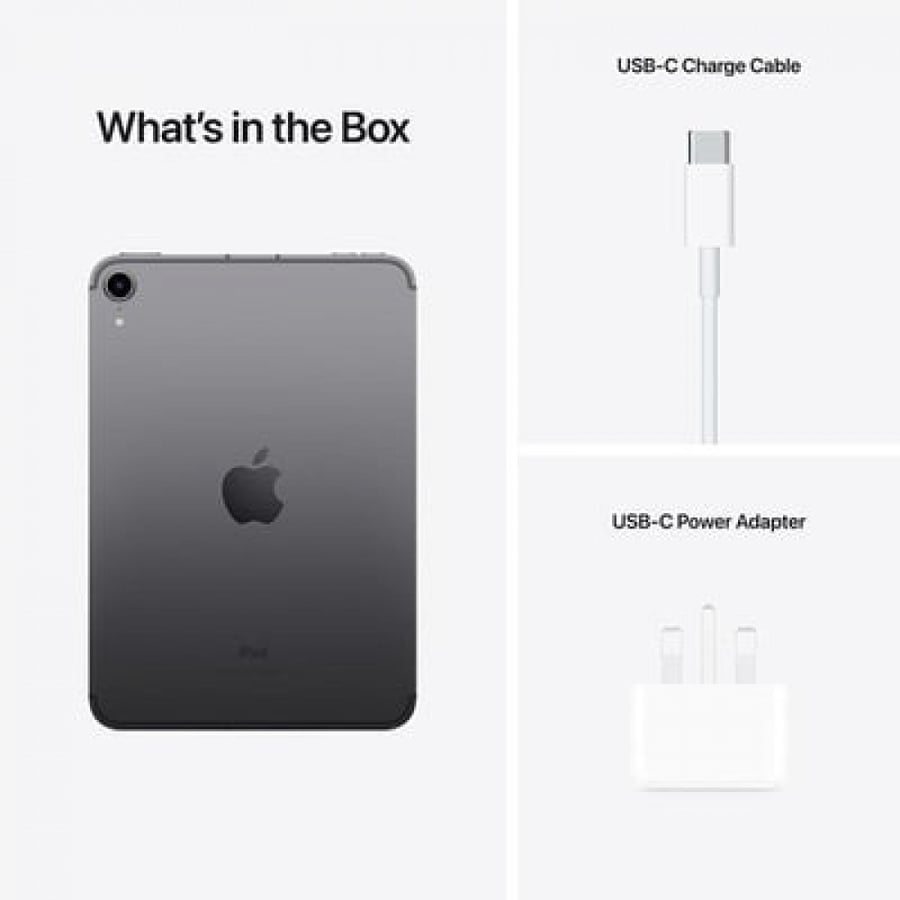 جهاز لوحي ابل ايباد ميني 6 موديل 2021 - Apple iPad mini 6 (2021) - 256GB واي فاي + شريحة رمادي فلكي