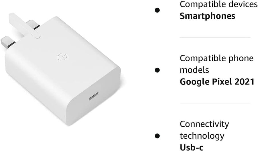 شاحن جوجل الأصلي 30 واط USB-C - قابس ثلاثي - صورة 2