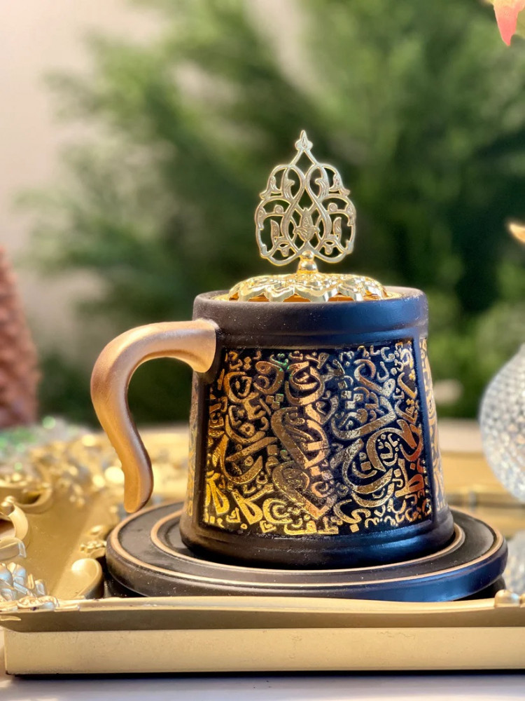 مبخرة سيراميك على شكل كوب مطلية يدويا في السعودية