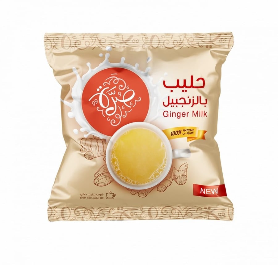 بوكس حليب بالزنجبيل 8 ظرف بدون سكر