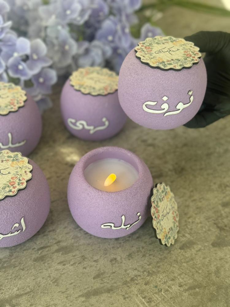 شمعة الكترونيه شامل الكتابه والغطاء