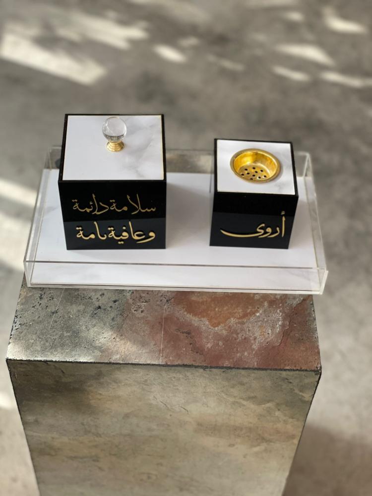 مبخرة و علبة بخور اكريليك  فاخره