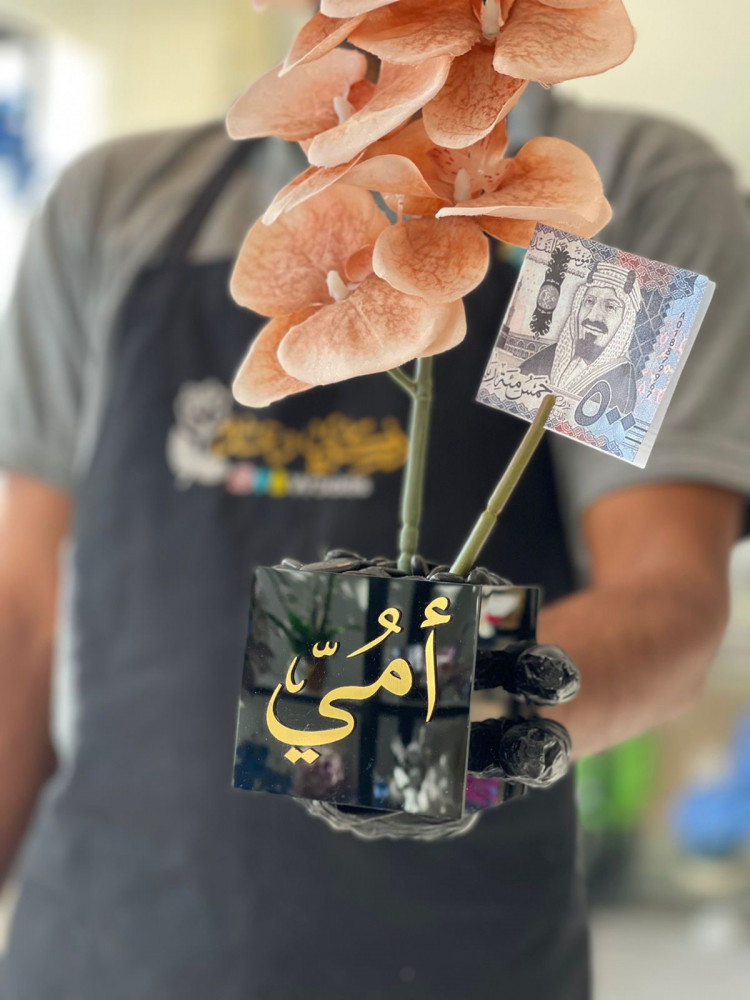 فازة  اكريلك مع الاوركيد