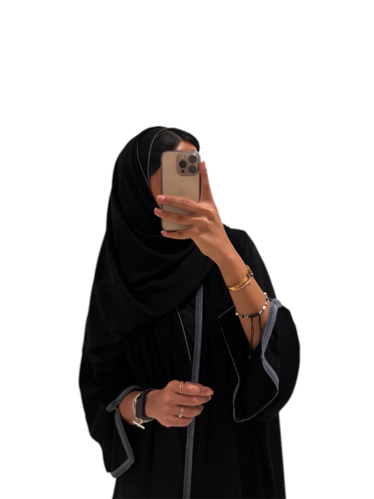 عباية اسود نص بشت مع تطريز