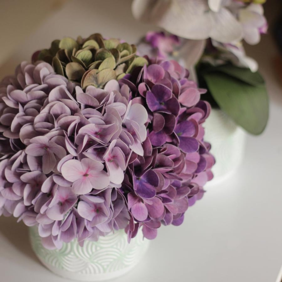 Artificial flower bouquets Hydrangea and Orchid