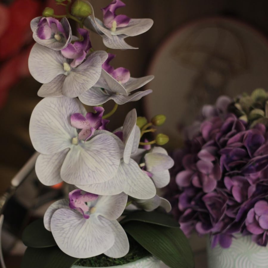 Artificial flower bouquets Hydrangea and Orchid