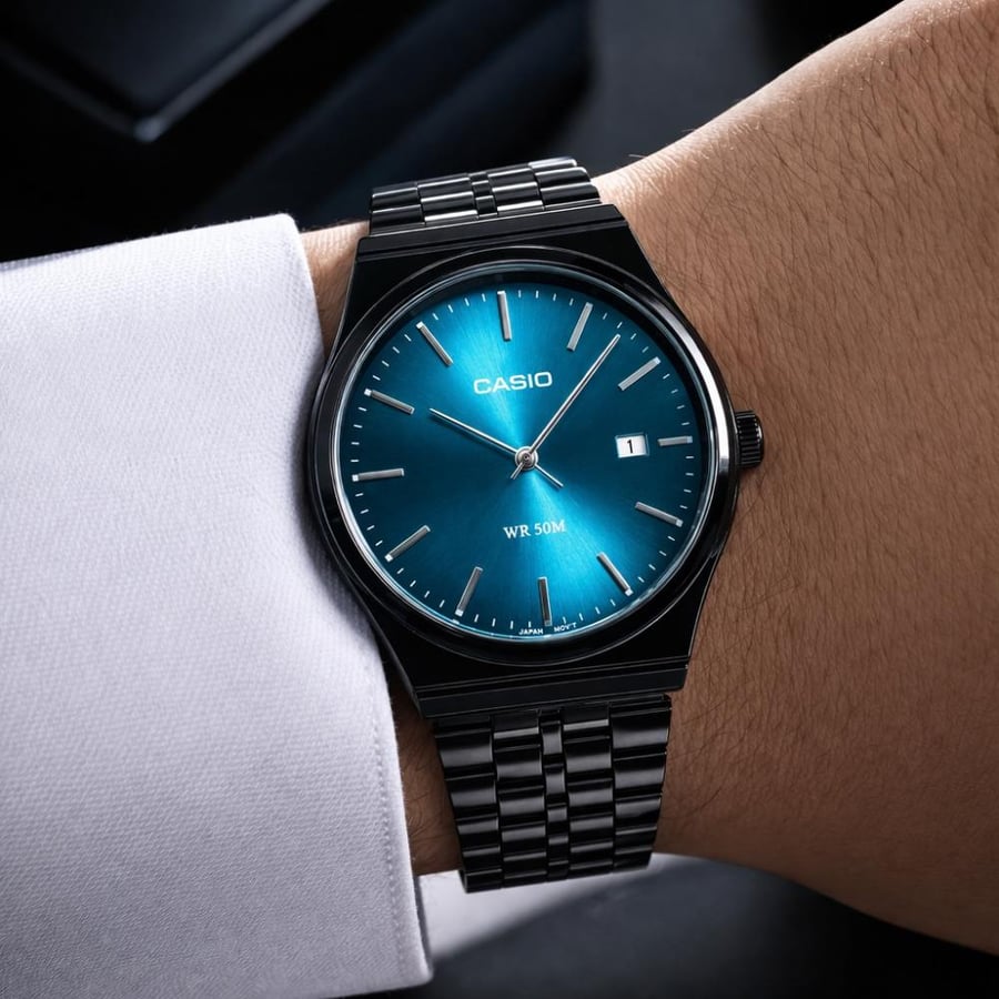 ساعة كاسيو casio MTP ازرق