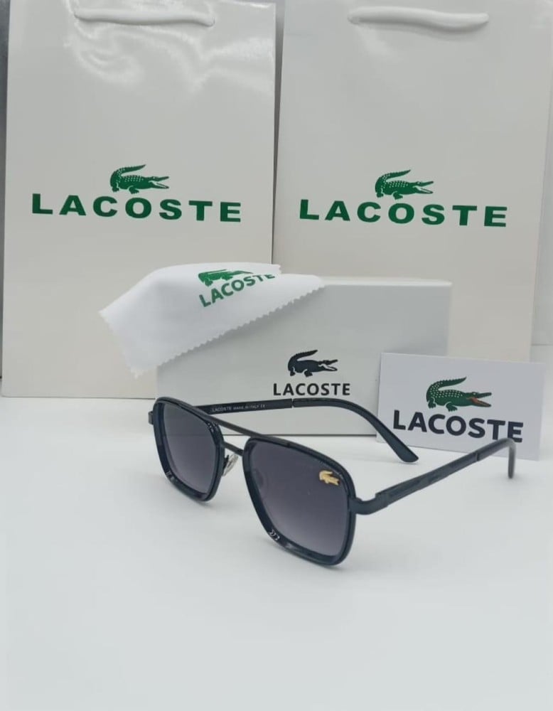 Lacoste glasses with black edges, black lenses