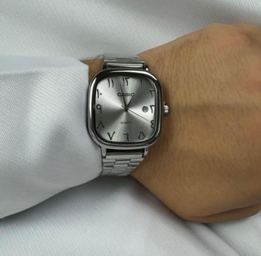 ساعة كاسيو casio LTP ابيض ارقام عربية