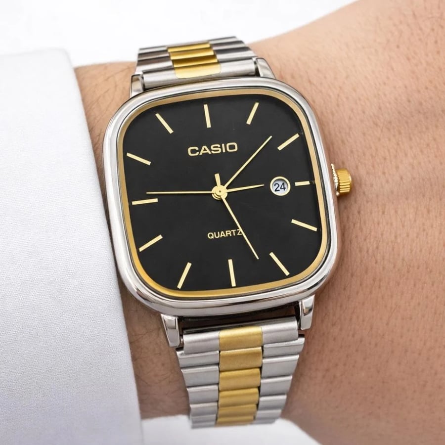 ساعة كاسيو casio LTP لونين اسود