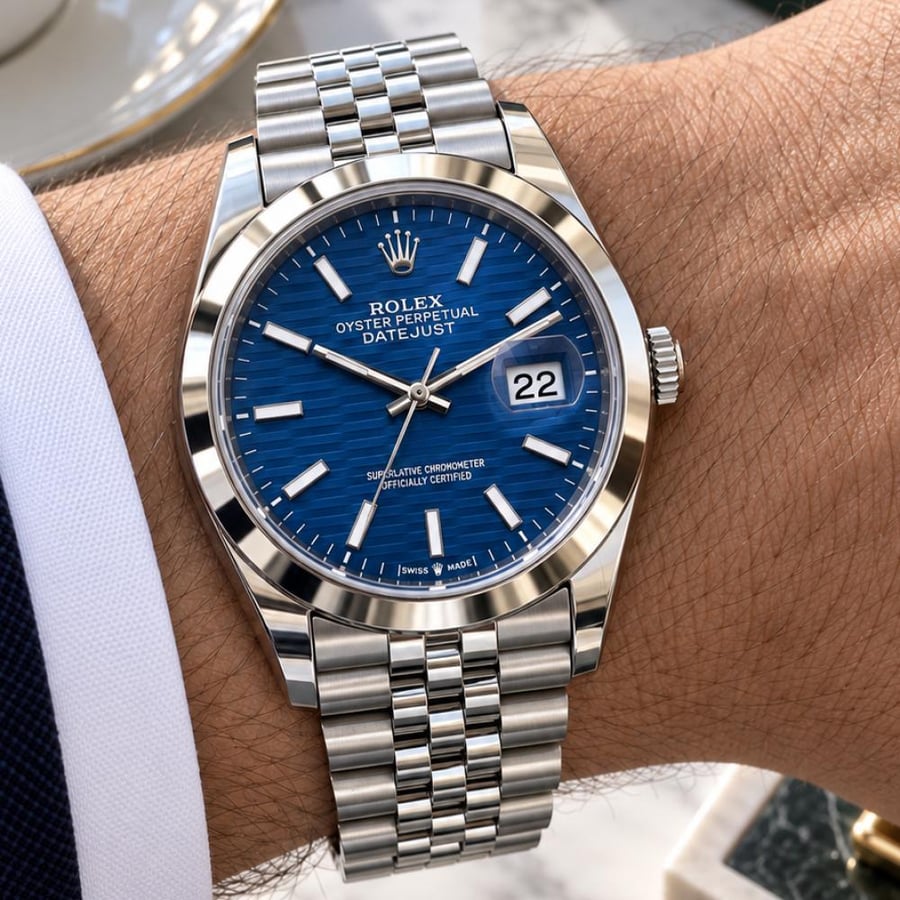 ساعة رولكس ROLEX لون ازرق