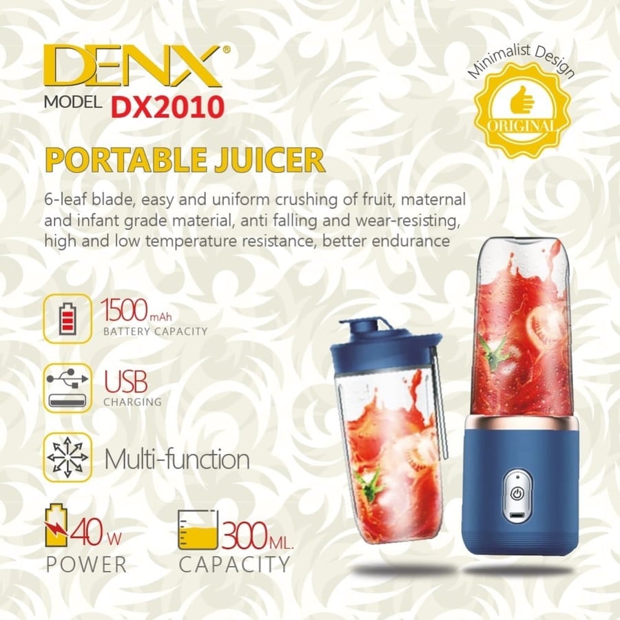 خلاط محمول ذكي بسعة 300ML يحتوي على كوبين للخلاط