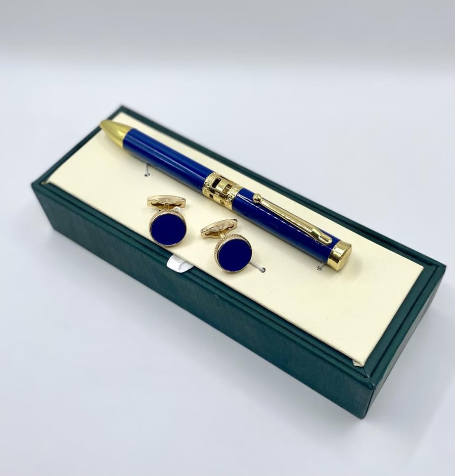 Pen and cup set in blue color from Katera