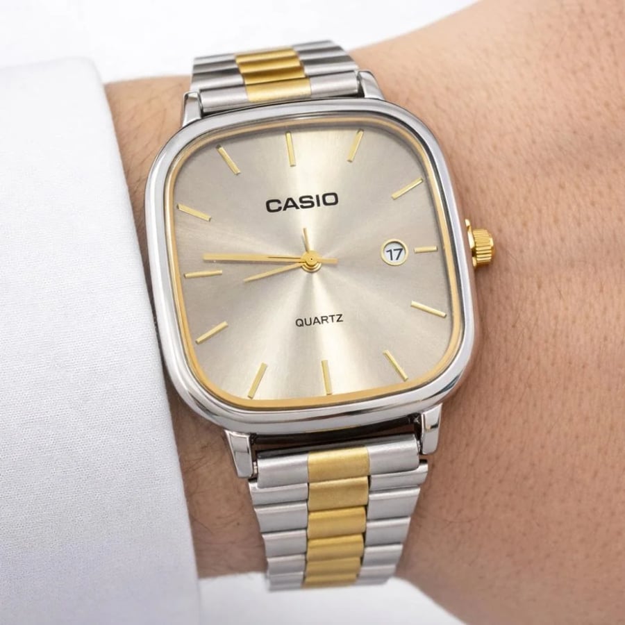 ساعة كاسيو casio LTP لونين رصاصي