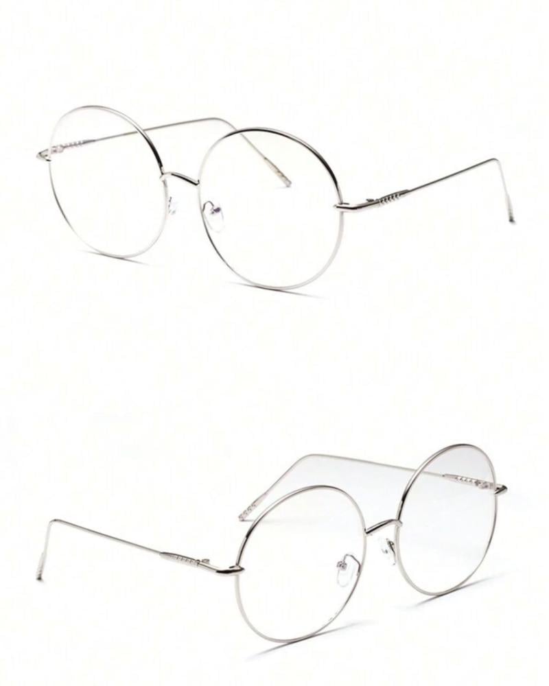 Clear glasses frame with decorative lens