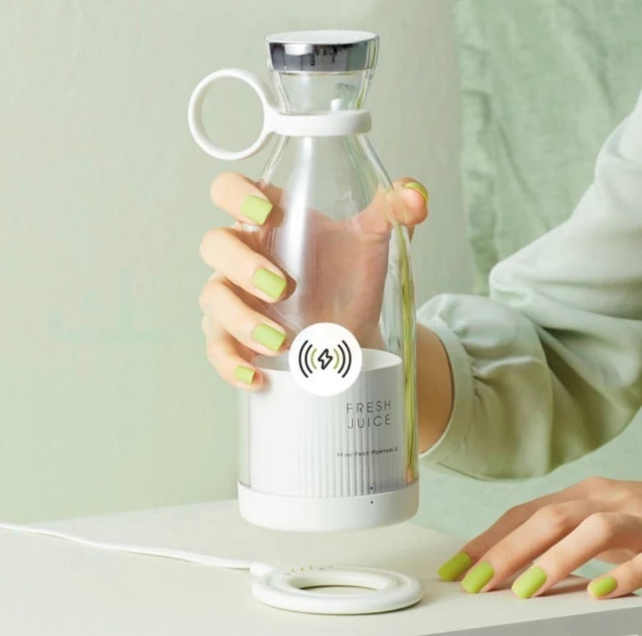 خلاط محمول من FRESH JUICE قابل للشحن مزود ب4 شفرات