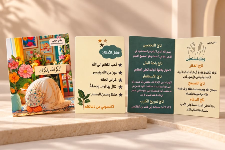 مطوية تاج الذكر توزيعات12 بطاقة