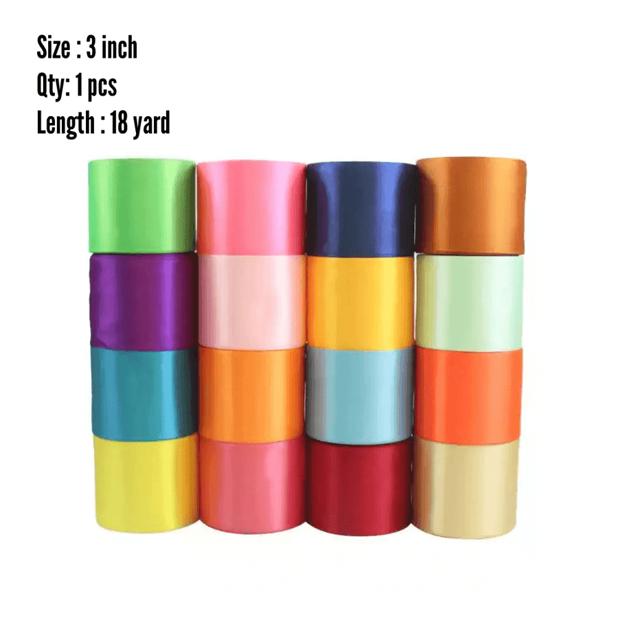 Satin Ribbons 3 inch   شرائط الساتان 3 انش