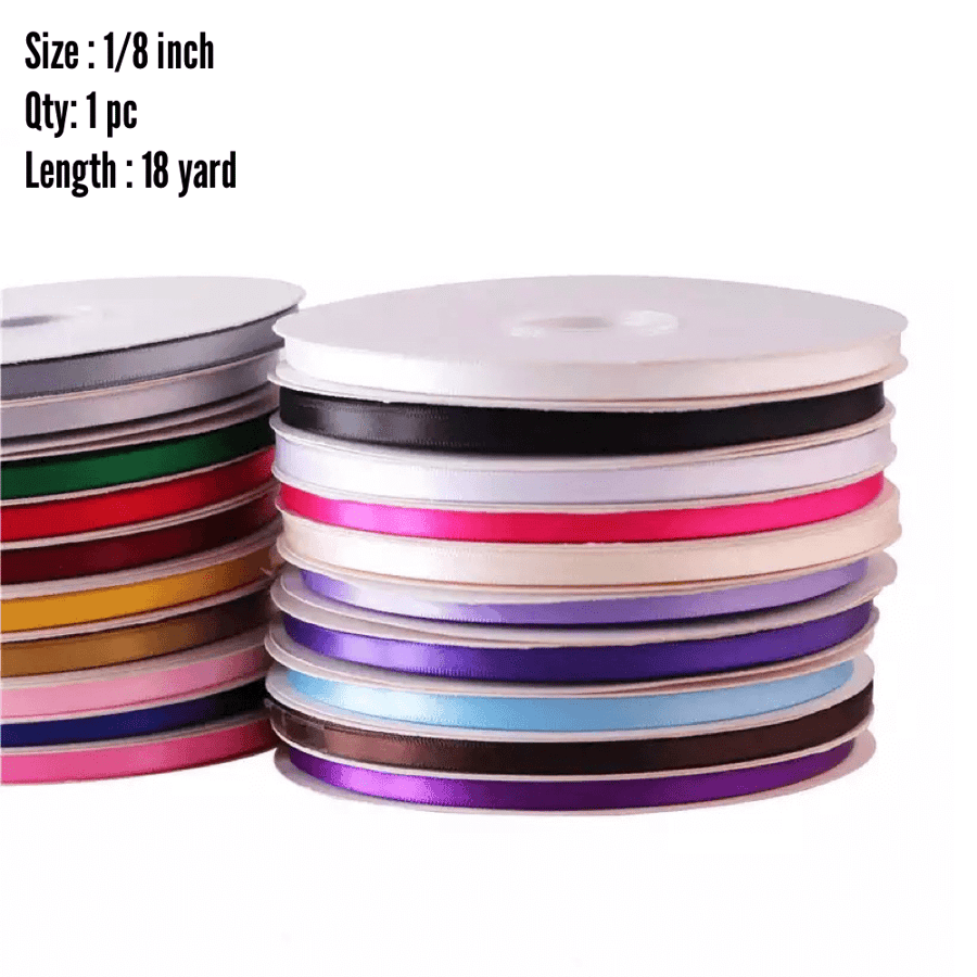Grosgrain Ribbons 1/8 inch   شرائط بيكا 1/8 بوصة