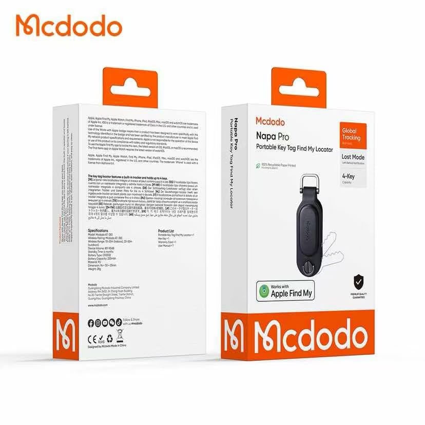 تعليقة مفاتيح ذكي مدمج إير تاغ Apple FIND MY اسود من Mcdodo