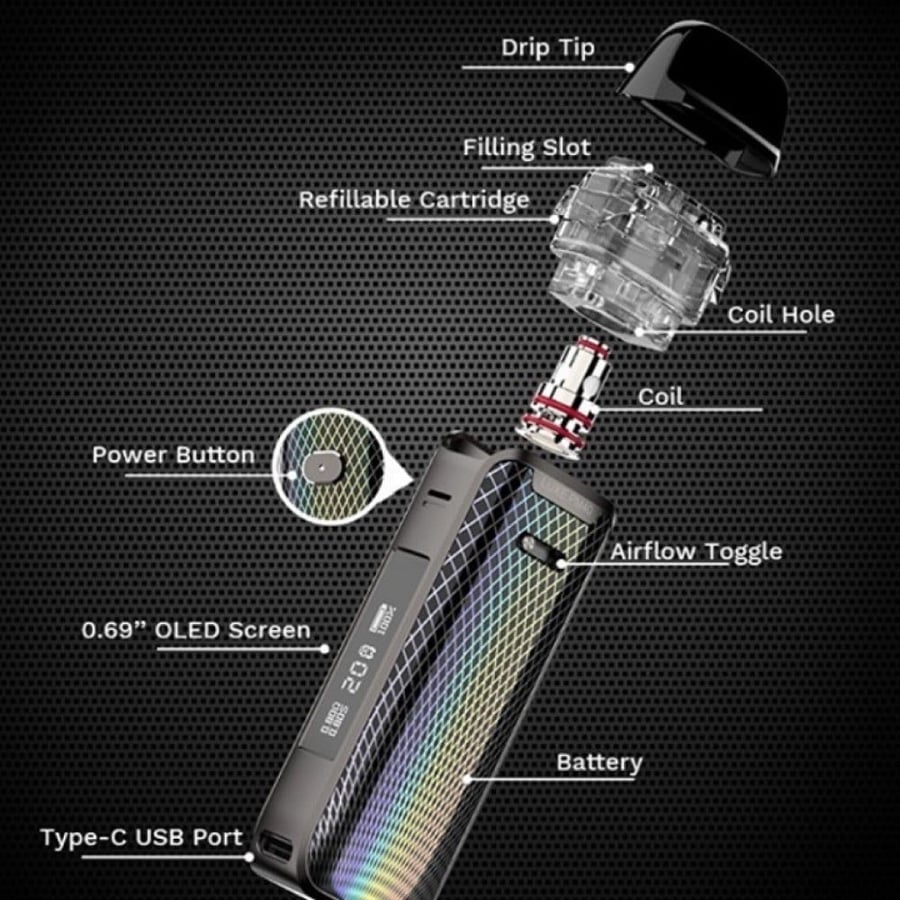 سحبة و شيشة لوكس بي ام 40 من فابريسو Vaporesso Luxe PM40 Pod Kit 1800mAh