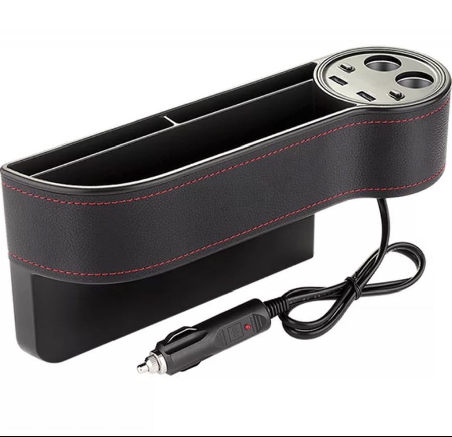 Smart car storage organizer with fast charging