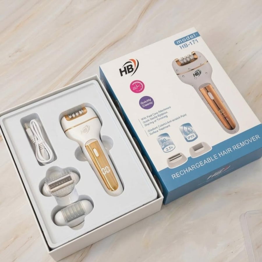 جهاز إزالة الشعر والعناية بالبشرة الشامل والتنظيف (Rechargeable Hair Remover) من الماركة التجارية HB موديل HB-171.