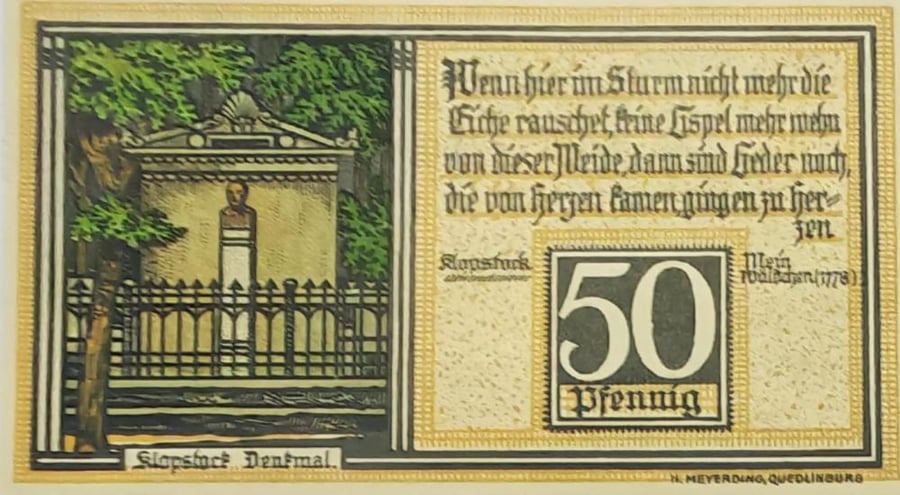 50 بفنج المانيا جولد نوت انسر اصدار 1924 حجم صغير