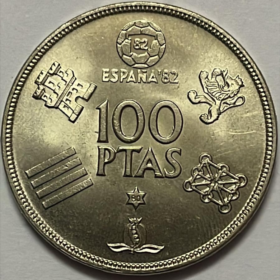 100 بزيتا اسبانيا اصدار 1980 انسر حجم كبير معدن