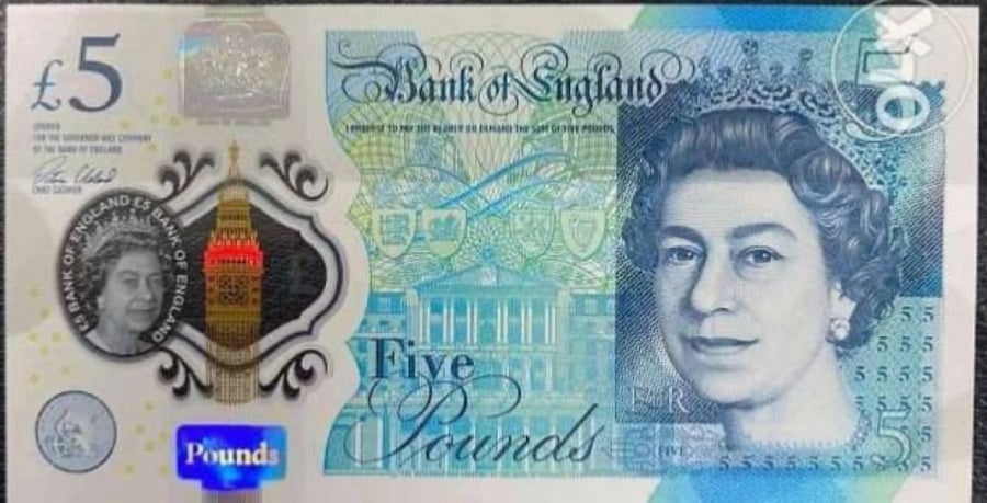 5 باوند استرليني بريطانيا حالة ممتازة