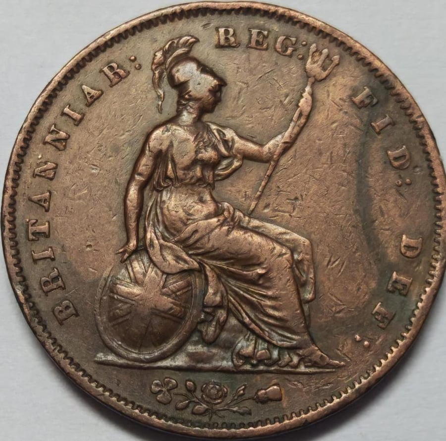 1 بنس بريطانيا الملكة فاكتوريا نحاس حجم كبير اصدار 1855 م
