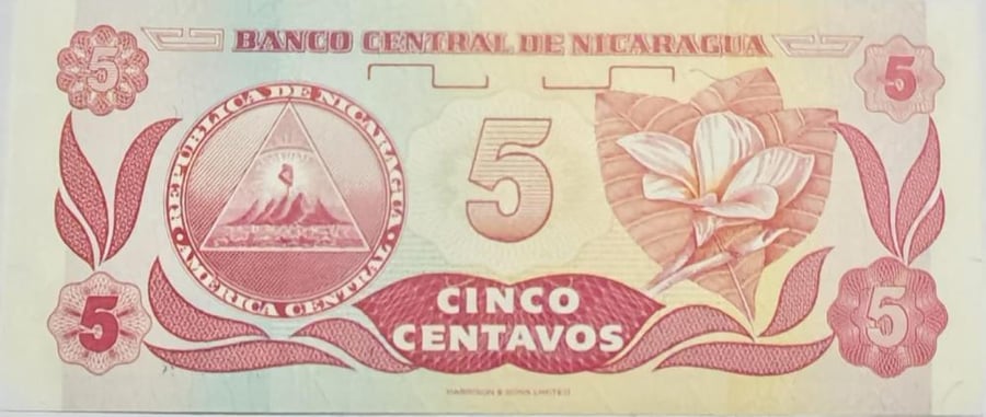 5 سنتات نيكارجوا اصدار 1991 م انسر