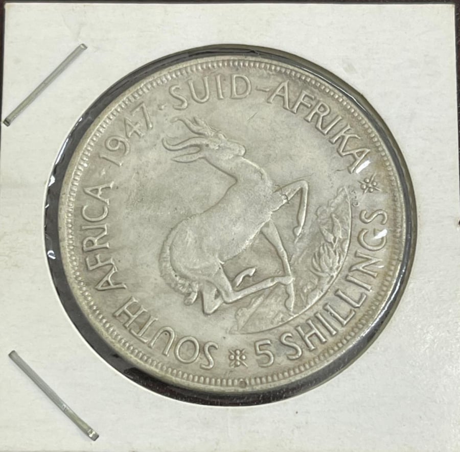 5 شلن جنوب افريقيا فضة حجم كبير سنة 1947