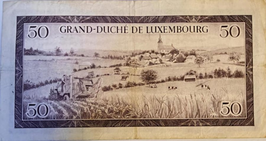 50 فرنك لوكسمبورج اصدار 1961 حالة جيدجدا