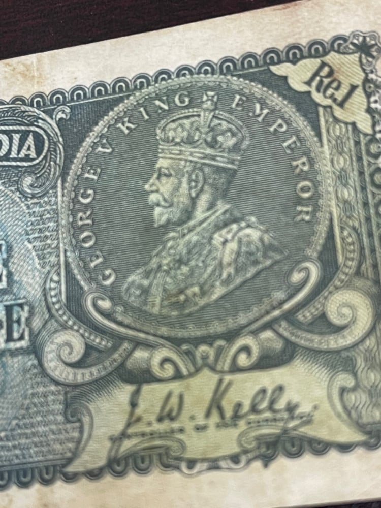 1 روبية الملك جورج الخامس الهند تحت الحكم البريطاني سنة 1935 حالة ممتازة