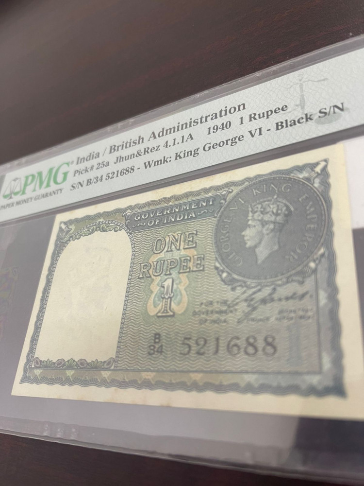 1 روبية الهند الملك جورج السادس اصدار 1940 م مقيم شركة PMG-58