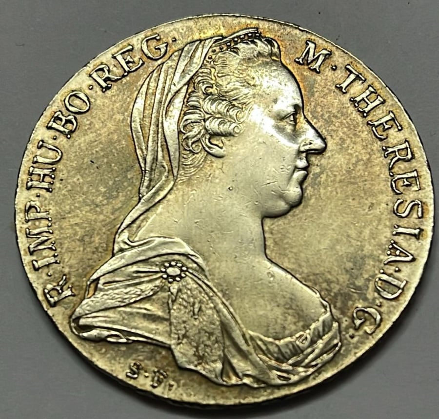1 ريال فرانسي ريال نمساوي ( ماريا تريزا ) عام 1780 م فضة حجم كبير حالة ممتازة